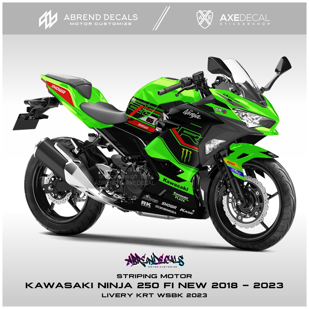 Striping Ninja 250 Fi New 2018 - 2023 Livery KRT WSBK 2023 Racing / Stiker Motor kawasaki Ninja Fi N