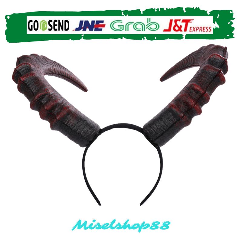 tanduk merah hitam devil kambing goat horn properti