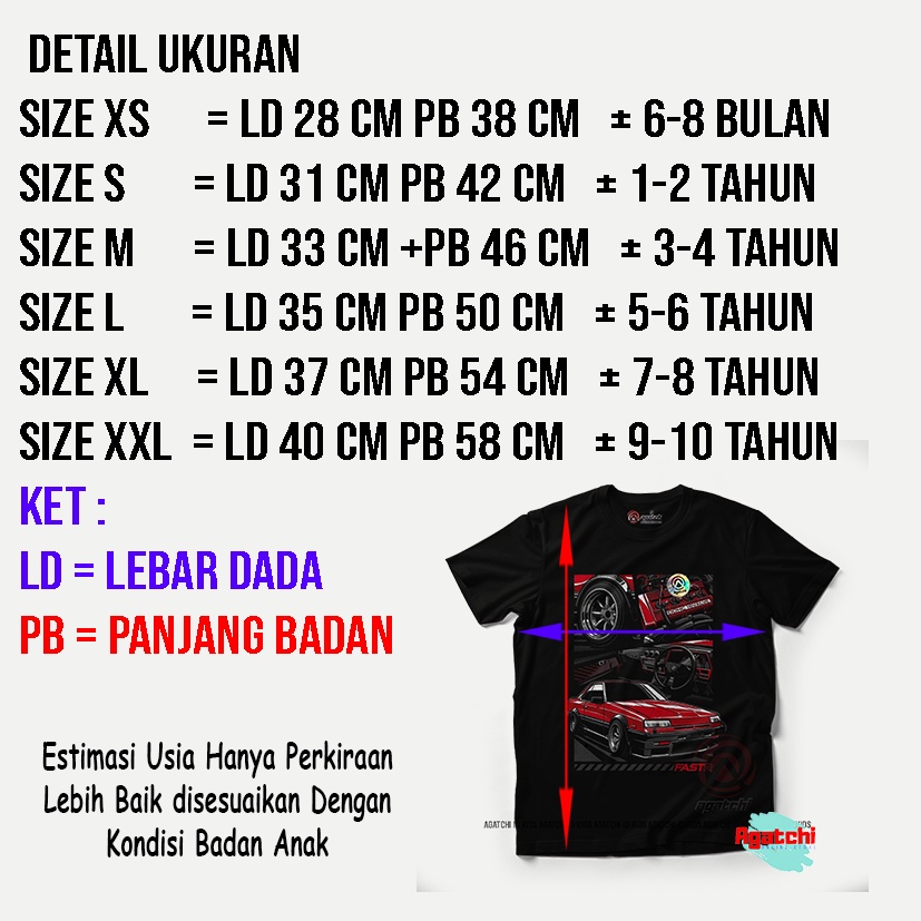 Baju Kaos Atasan Anak Laki - Laki Agatchi Motif Fast Car - Fast R