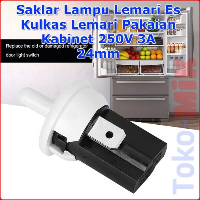 Saklar Lampu Pintu Lemari Es Kulkas Lemari Pakaian Kabinet 250V 3A tok-mi Juara
