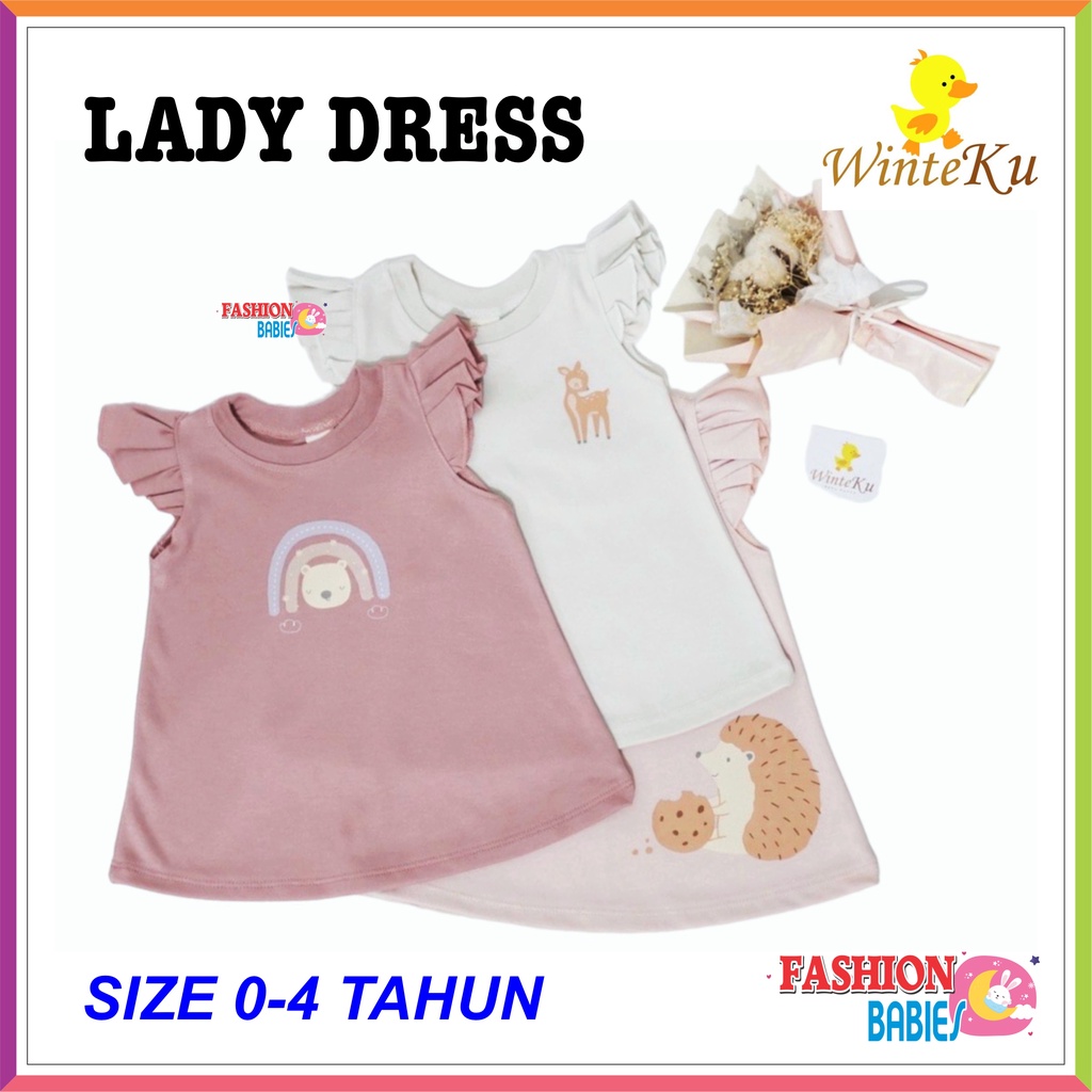 WINTEKU LADY RUFFLE DRESS | DRESS BABY POLOS BASIC LENGAN RUFFLE ❤ Fashionbabies ❤