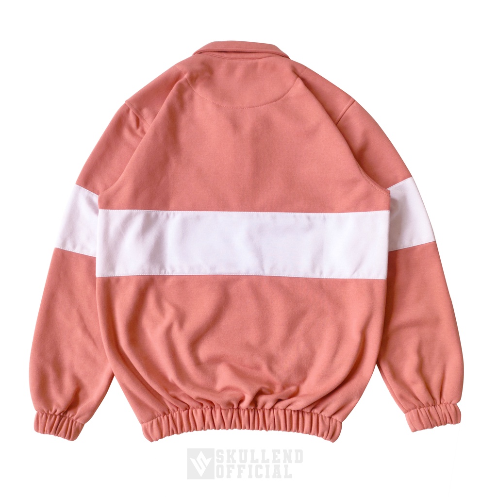 SKULLEND Rugby Sweatshirt Salmon - White