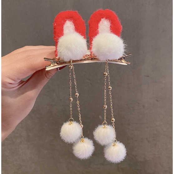 babyfit jepit rambut telinga bulu bulu 3d aksesoris rambut anak perempuan import yy-0314