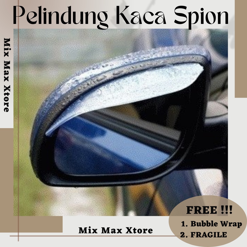 Pelindung Spion Kaca Mobil 2 PCS PVC - Black