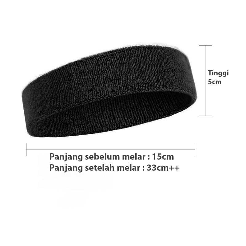 Headband Head Band Tenis Badminton Basket Running Gym Ikat Rambut