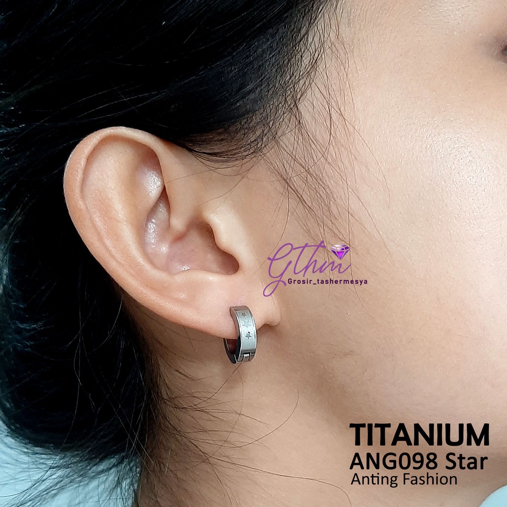 Anting Wanita Klip Titanium Anti karat Perhiasan Fashion Import Premium Ang098