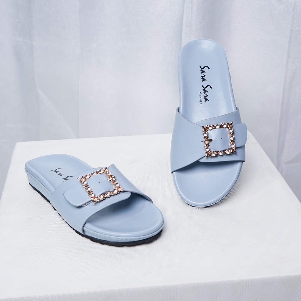 Sara Sara DESSY Sandal Flat Wanita sandal teplek model gesper terbaru