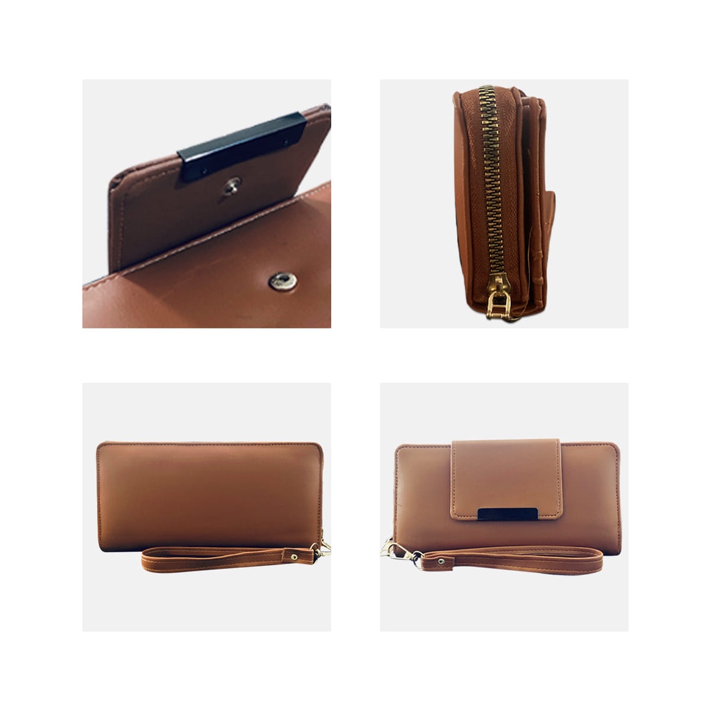 Dompet Wanita - Dompet Panjang Wanita PLAT Casual Women - Dompet Kulit PU Cewe Korea