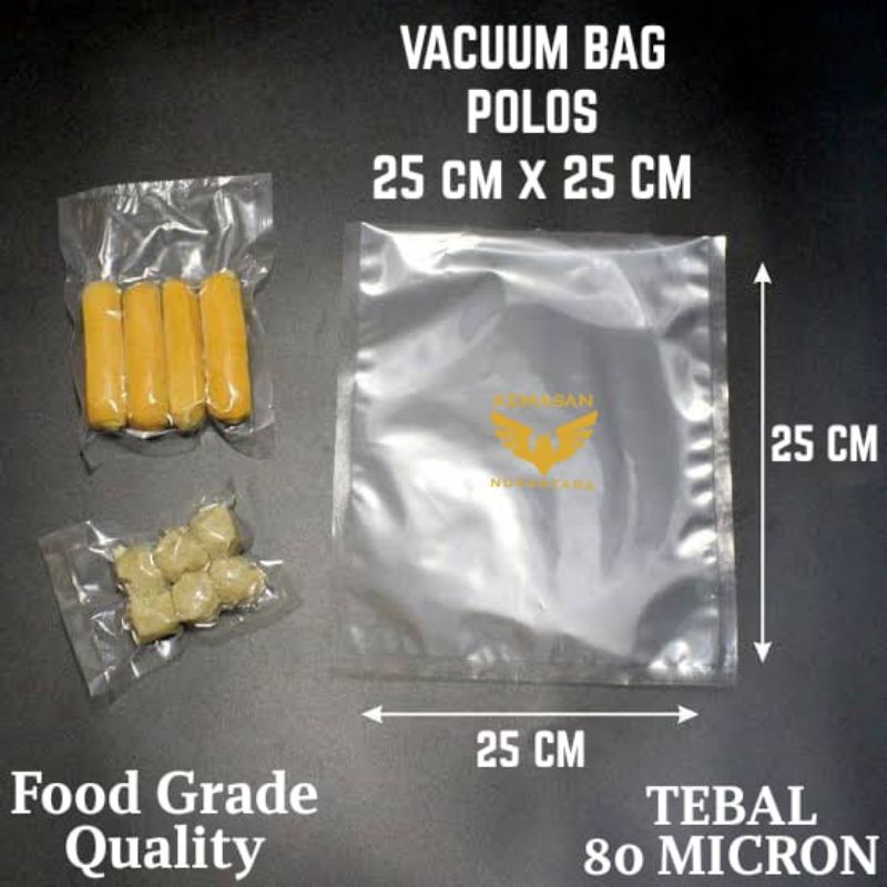100Pcs Plastik Vakum 25 x 25 Termurah | Plastik Vakum Sealer | Kemasan Vakum