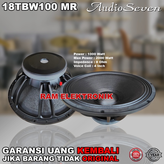 Komponen Speaker 18 Inch 18TBW100 / 18 TBW 100 MR Audio Seven Original