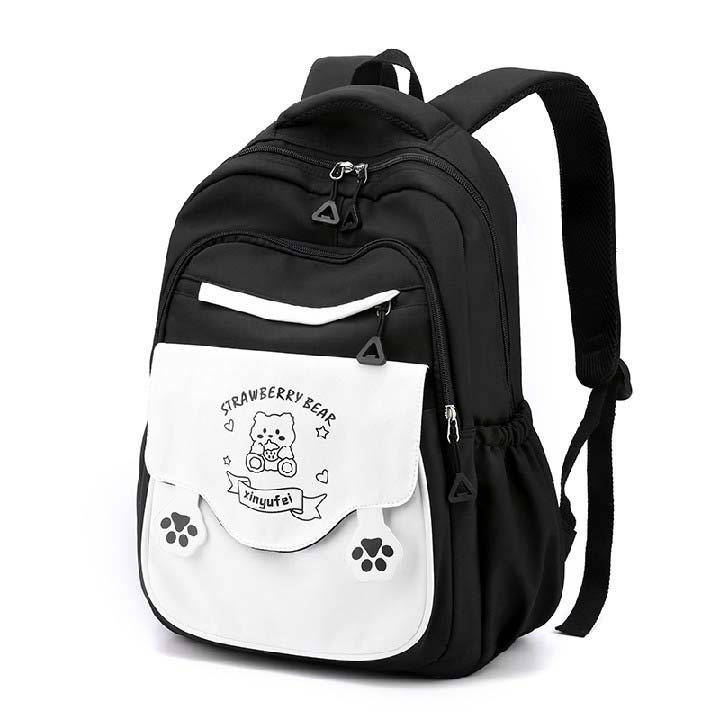 Tas Ransel Strawberry Bear Backpack Unisex School Bag with Cute Berry Design SD SMP SMA