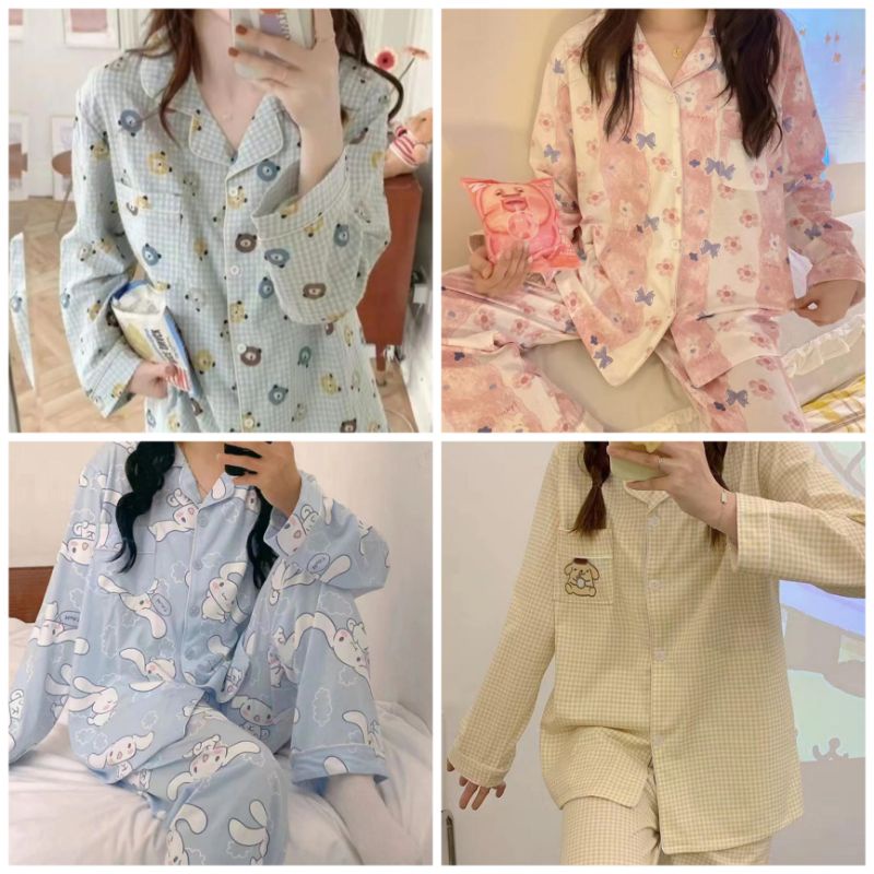 Piyama Import Wanita  Murah Baju Tidur Lengan panjang Piyama Korea Taehyung PP