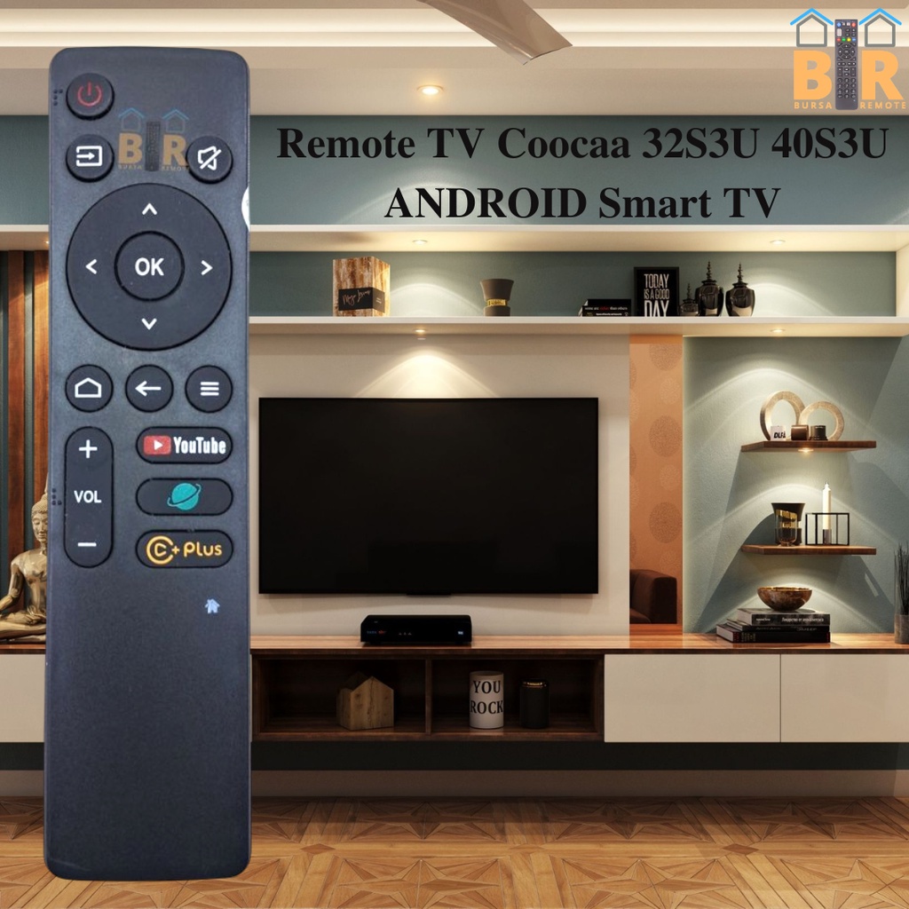 Remot Remote Smart TV Coocaa Android 32S3U 40S3U LED UHD Tanpa Setting