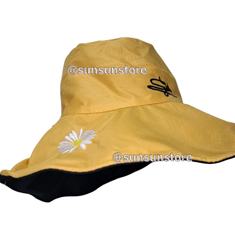 Topi wanita bucket Hat fashion korea bolak balik Import