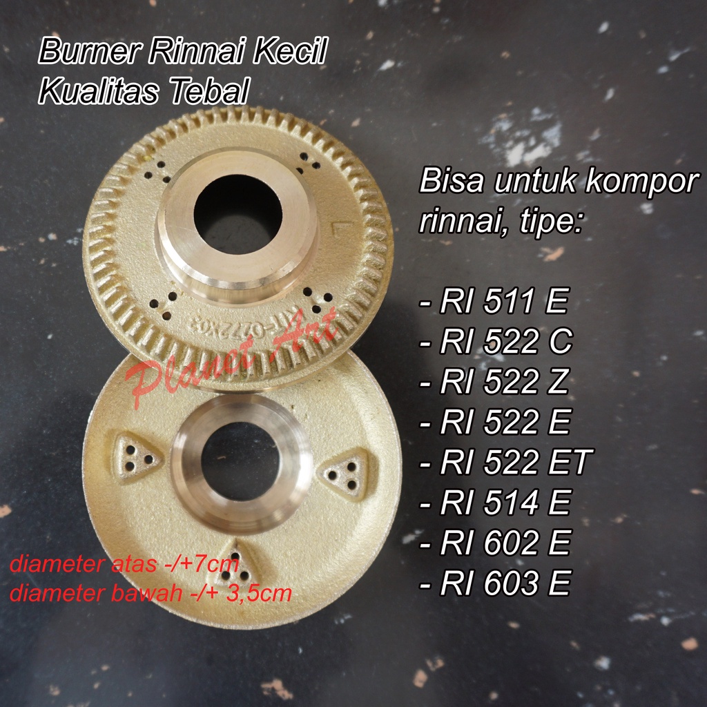 Burner Kompor Rinnai Kecil Tebal KUNINGAN  (Type RII 511,522,514,602 E C Z ET dll)