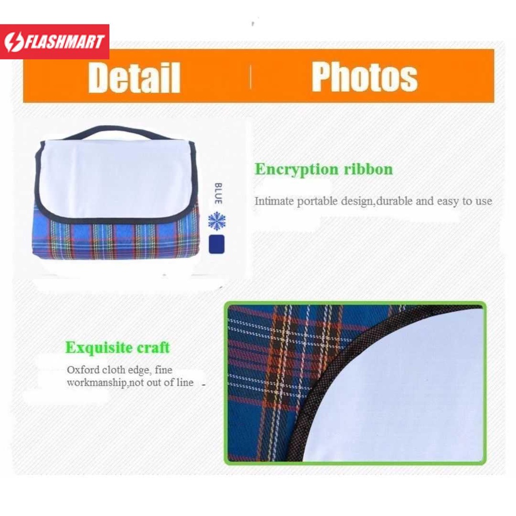 Flashmart Matras Camping Lipat Oxford Waterproof Picnic Blanket 1.5x2 m - V15