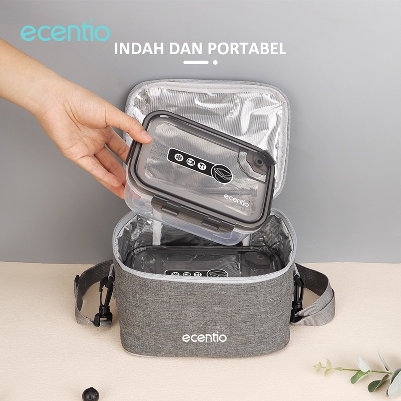 Foodi kotak makan set 3 pcs 1300ml+800ml dan tas tempat makan Oxford/kotak makan siang anti tumpah transparan 1400ml+800ml+400ml/tas film aluminium lunch box bag