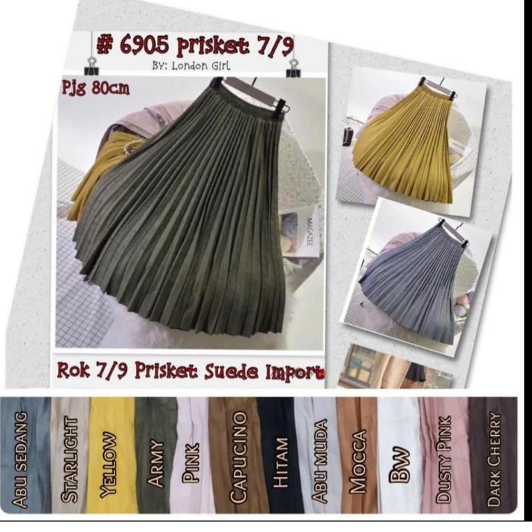 PALING DIMINATI rok plisket suede import 80cm 7/8 London Girl 6905