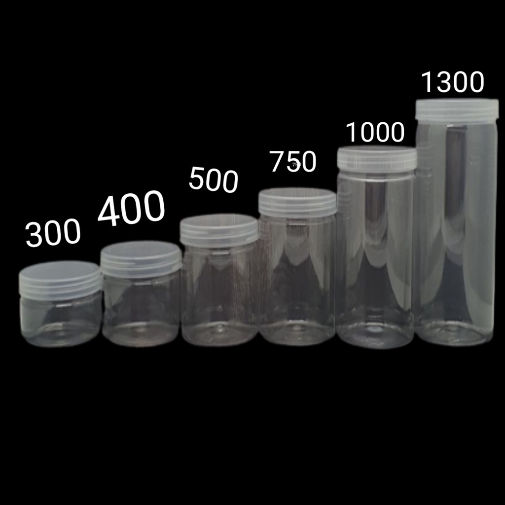 500 GRAM TOPLES PLASTIK JAR / TOPLES + TUTUP TRANPARAN / KAPASITAS 500 GRAM jkrt