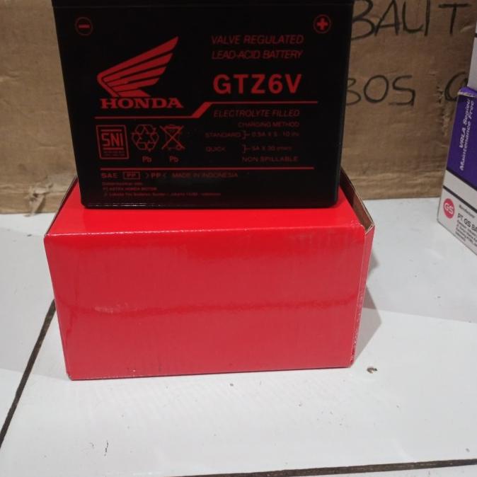 Aki Kering Gtz6V Aki Motor Honda Vario 125 150 Ori Ahm 31500-Kzr-60225 Debezzz