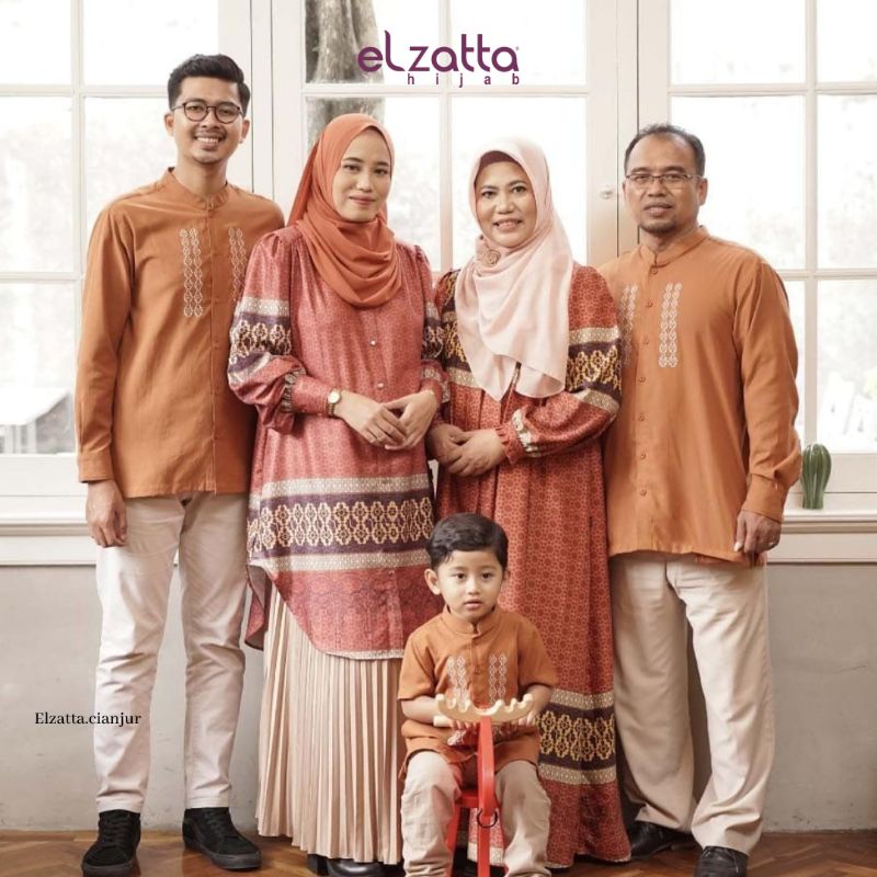 ELZATTA COUPLE KELUARGA SARIMBIT GRANADA BORDER SARIMBIT KELUARGA BAHAN POLY RAYON SARIMBIT TERBARU 