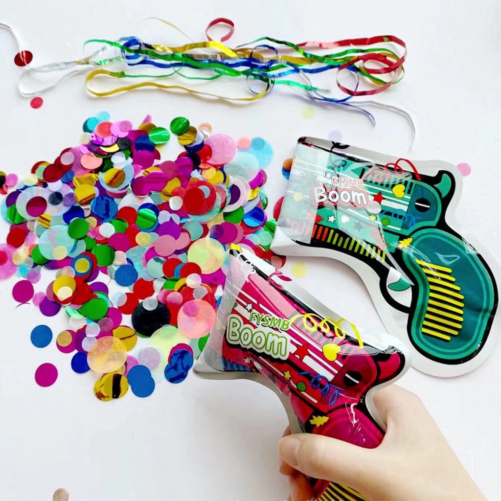 SS  Popper Party Gun Meriam Pesta Inflatable Confetti Pistol Semprot Petasan Pesta Semburan Kertas Warna Warni Flying Papper For Party