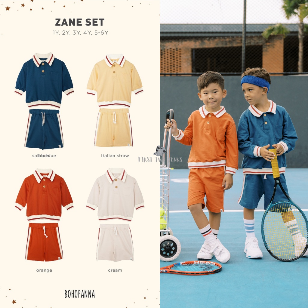 Bohopanna - Zane Set / Setelan Polo Berkerah Anak Unisex