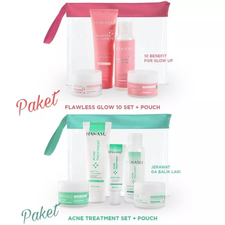 HANASUI Flawless Glow 10 Series &amp; Acne Treatment Series / Set Perawatan Wajah