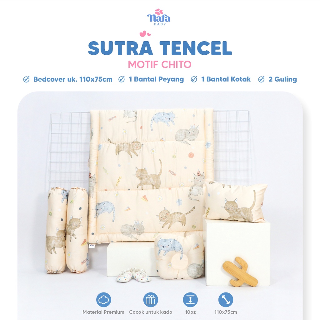 NAFA BABY - Bedcover Bayi Set Bantal Guling Sutra Tencel