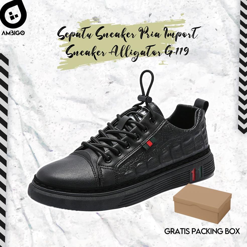 PALING DICARI [ 100% PRODUK IMPORT ] Ambigo Sepatu Sneaker Pria Import ALLIGATOR G-119 Sneaker Cassu