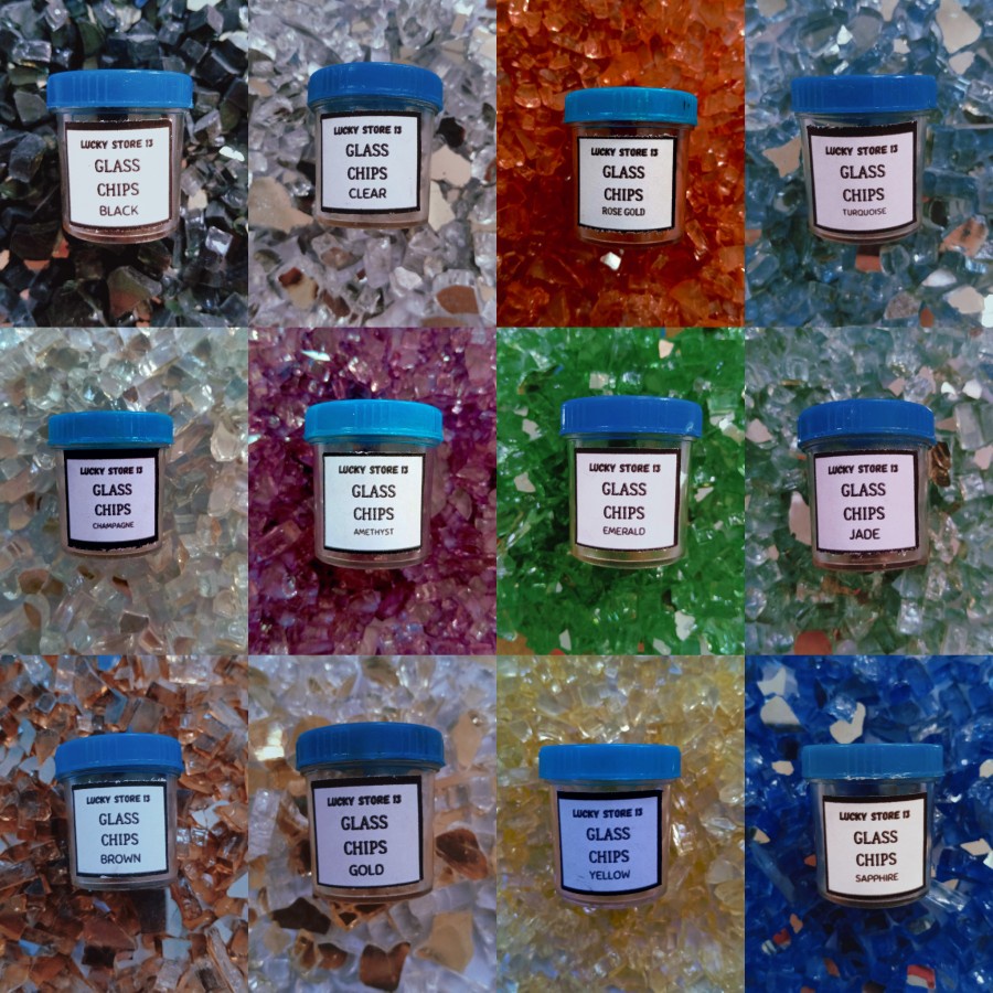 Batu Kristal Crystal Chips 20 gram Stone Padatan Mirror Gelas Glass Hiasan Interior Dekorasi Warna W