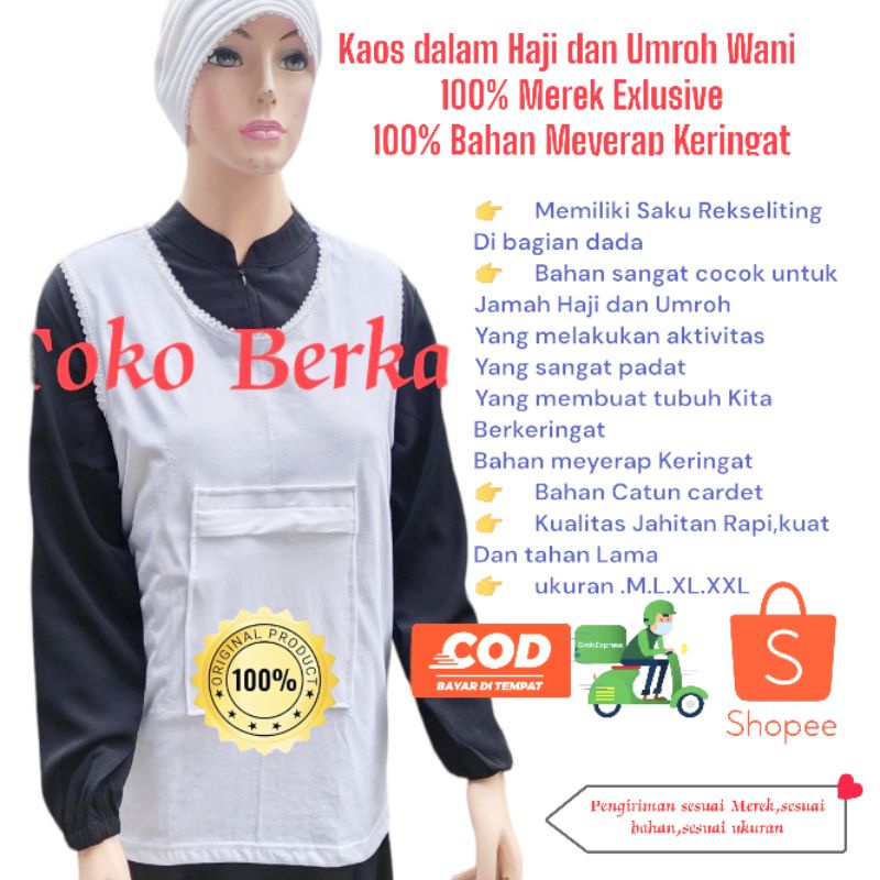 Kaos dalam wanita haji dan umroh 100% merek Exlusive