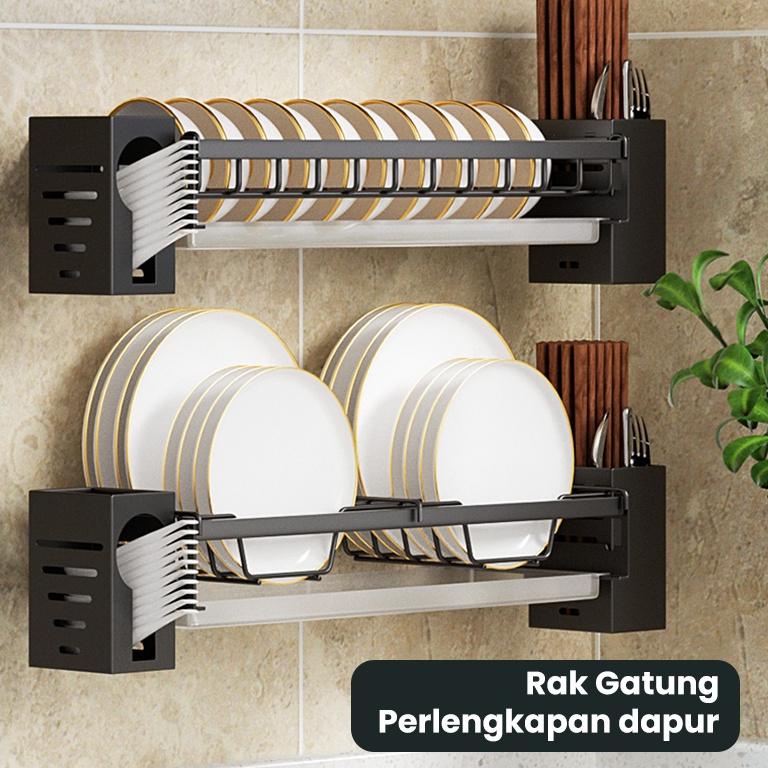 CHEKOUT Starlight Rak Piring Gantung Wastafel Rak Peniris Piring Mangkuk Dinding Rak Piring Gantung 