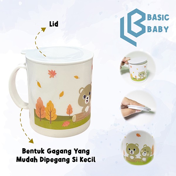 BASIC BABY CUP + LID SET GELAS +TUTUP Cangkir Minum Bayi