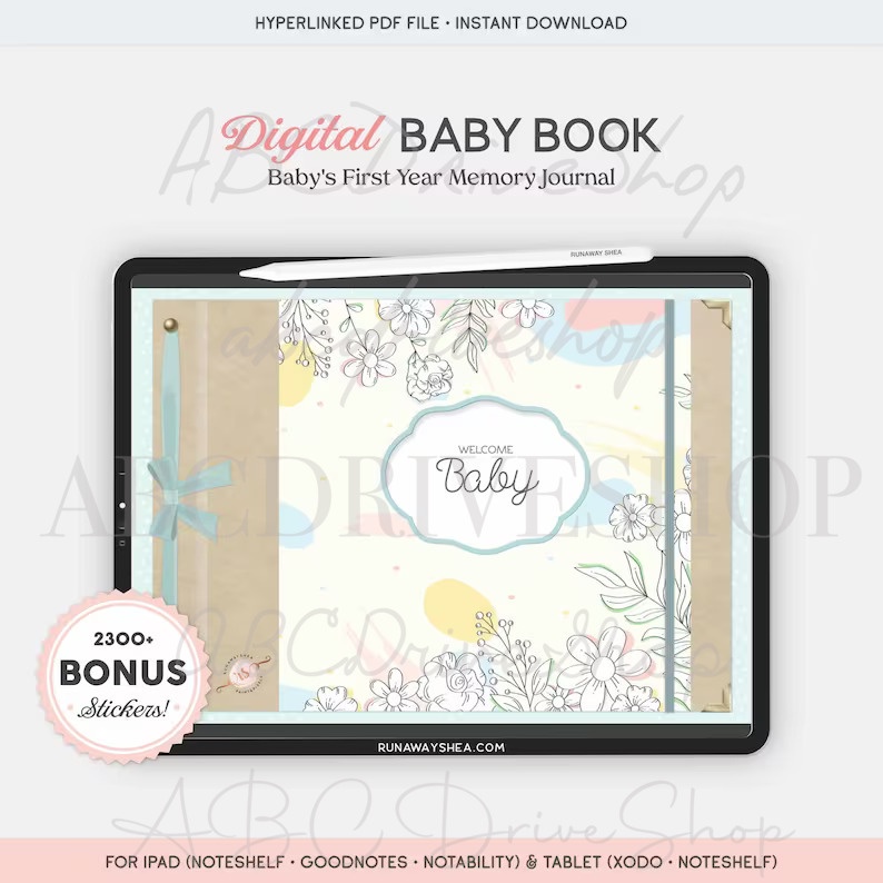 Digital Planner &amp; Journal - Baby's First Year Memory Journal