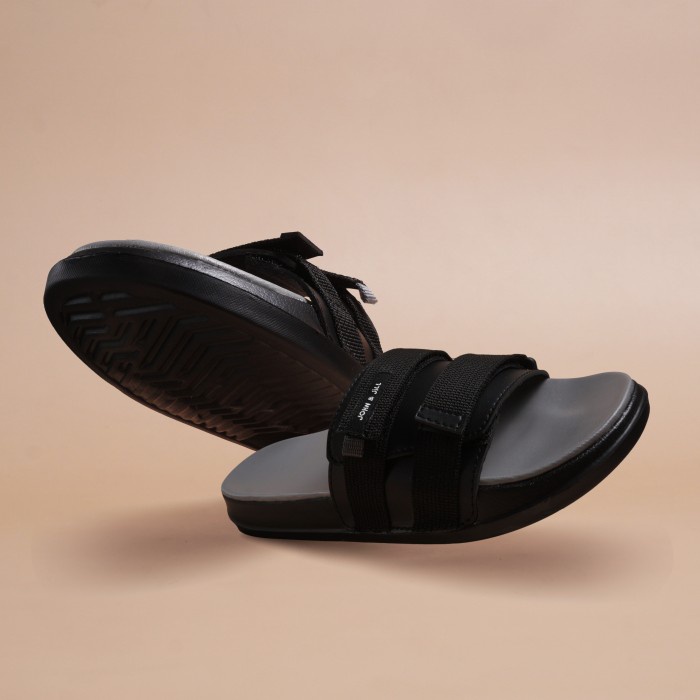 John&amp;Jill Velcra Bold Sandal Grey-Black