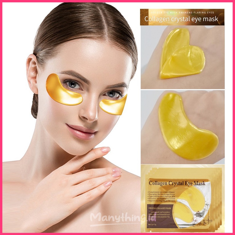 1 PASANG Masker Mata COLLAGEN CRYSTAL GOLD EYE BAG MASK EYEMASK ANTI MATA PANDA Anti Aging Wrinkle Emas