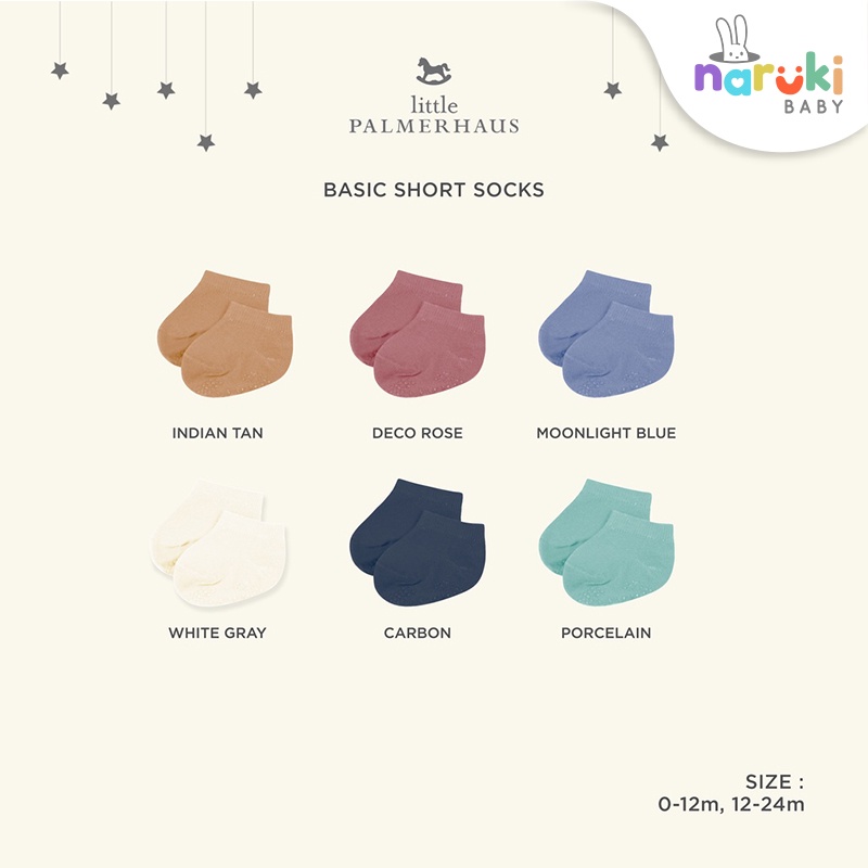 Little Palmerhaus Basic Short Socks With Antislip (Kaos Kaki Anak)