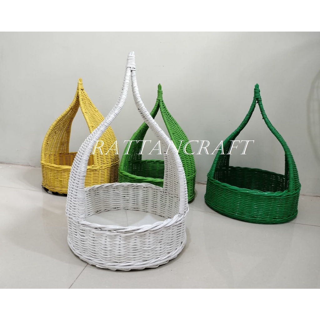 Keranjang Parcel Bulat Kubah Lancip/rotan lebaran/parcel lebaran/keranjang lebaran