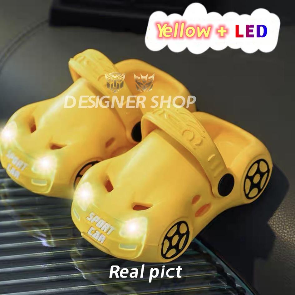 TERMURAH Sepatu Sandal Jelly Anak(Laki-Laki/Perempuan) Baim Crocs Lampu LED(Anti Air)