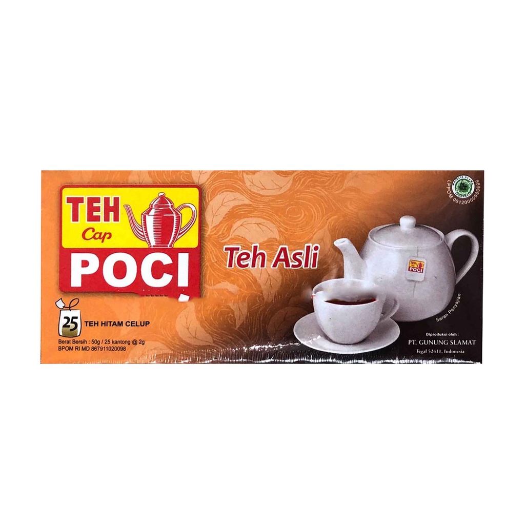 Teh Cap Poci / Teh Asli / Teh Hitam Celup / 50gr / 25 cup