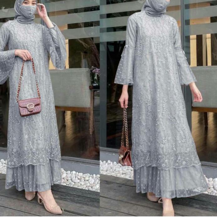 12.12 BRANDS FESTIVAL ISG√MAXI GELA SIZE M-L-XL-XXL JUMBO/DRESS WANITA TILE ONDE POLKADOT/BROKAT TIL