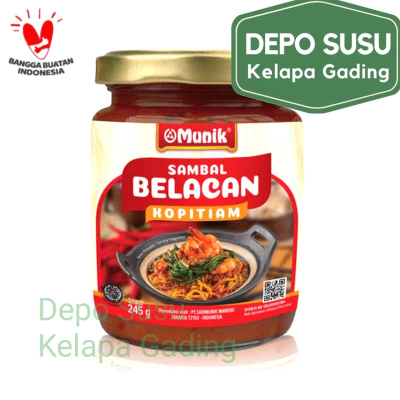 Sambal Munik Cabe Ijo Padang | Bajak | Belacan | Bangkok Thailand | Penyet | Sambel Balacan 245gr 340gr