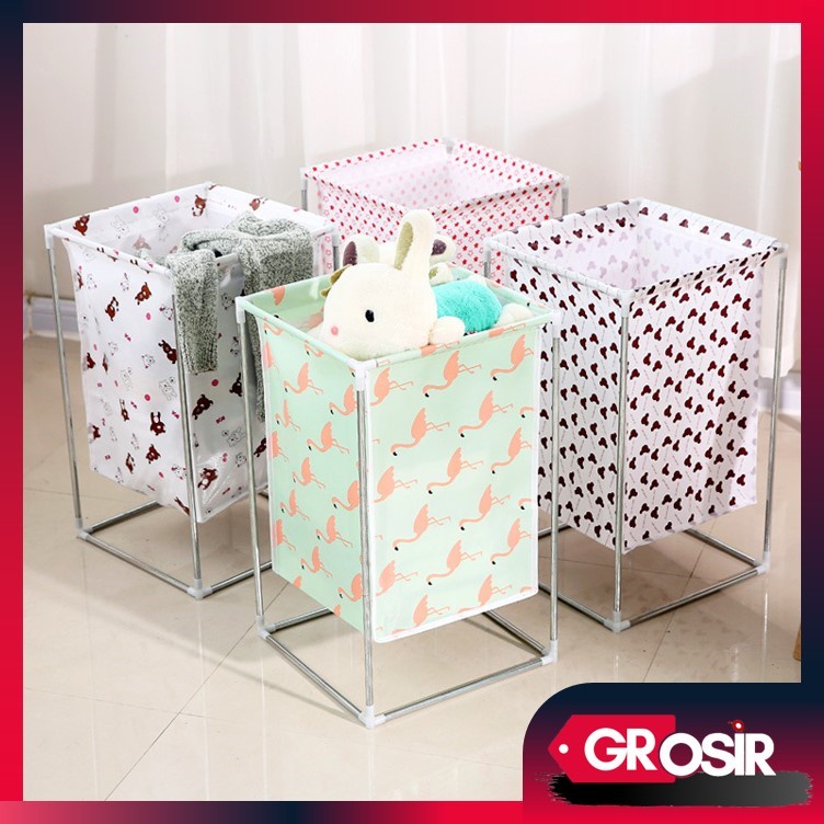 Grosir - H1062 Keranjang Cucian Baju Kotor / Tempat Penyimpanan Mainan Rakit / Laundry Basket / Storage Box Multifungsi