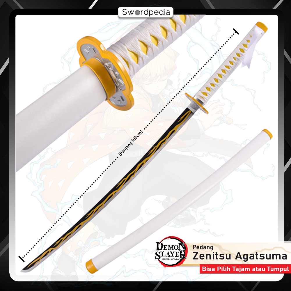 KATANA ANIME DEMON SLAYER ZENITSU PEDANG SAMURAI ASLI