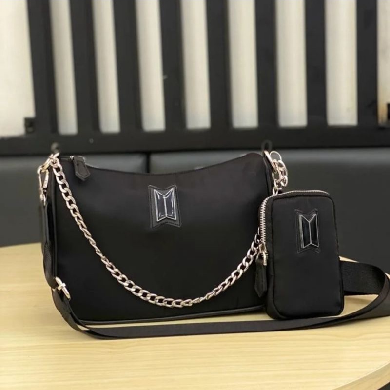 Fanmade Tas Nylon Logo BTS (Selempang ARMY)