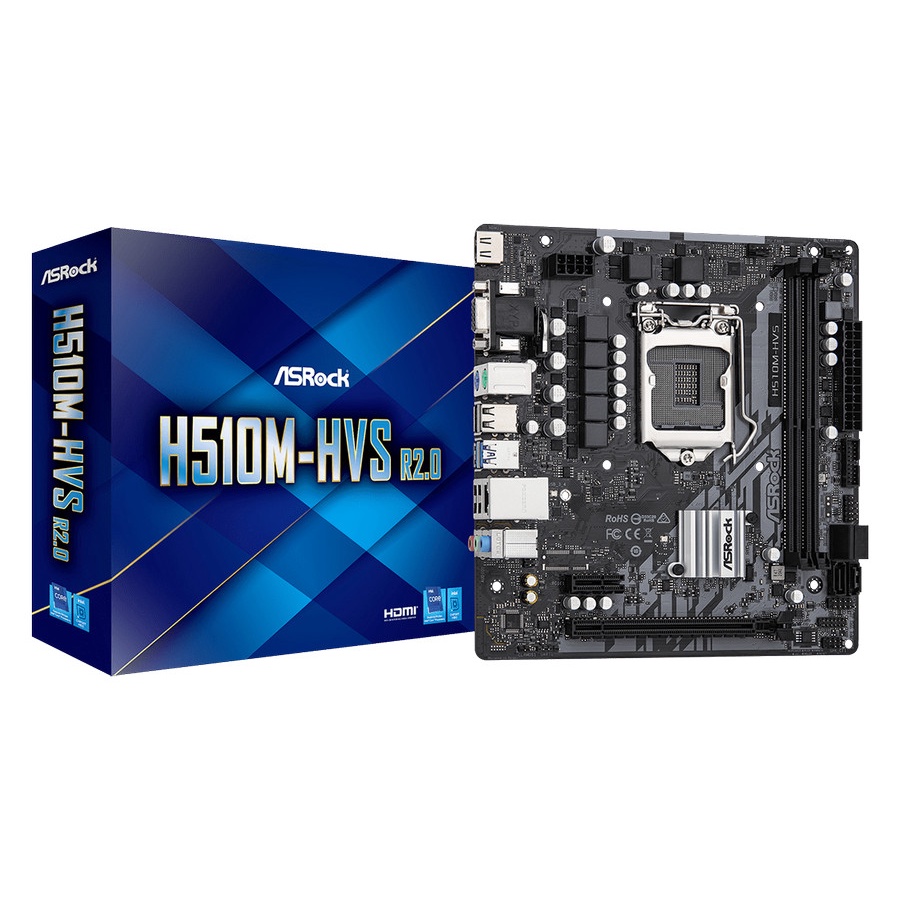 MOTHERBOAD ASROCK H510M HVS R2.0 LGA 1200 DDR4 USB 3.2 SATA 3