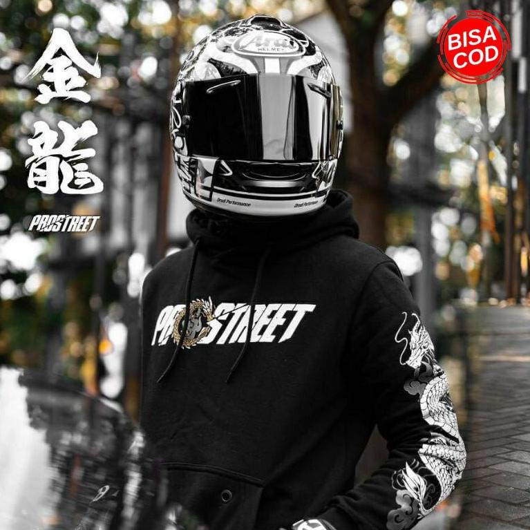 TERBARU [ FREE STICKER ] HOODIE PROSTREET KIN RYU BLACK NEW /HOODIE SUNMORI PRIA/ SWEATER MOTOR PRIA