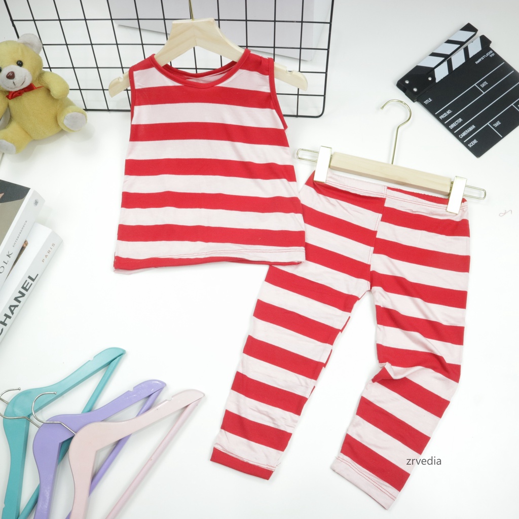 Setelan Sherly uk Bayi - 4 Tahun/ Baju Bayi Anak Perempuan Set Kaos Baby Tanktop Celana Panjang Legging
