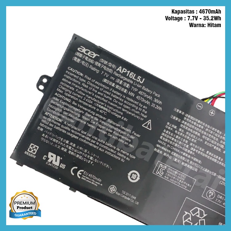 Baterai Acer Spin 1 SP111 SP111-31N SP111-32N SP111-34 AP16L5J OR